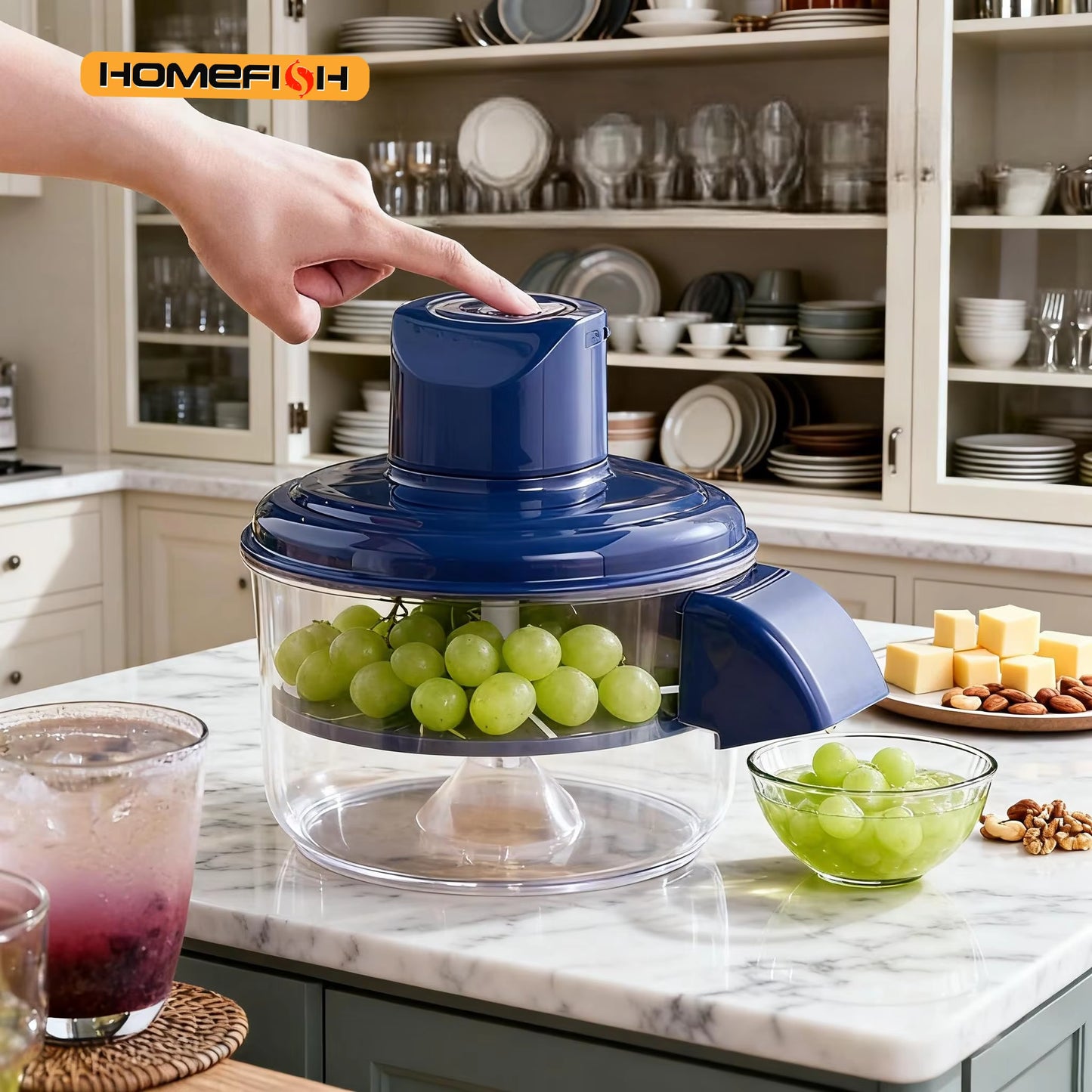 Automatic Electric Grape Peeler Machine - Hands-Free Skin Remover for Berries Fruits, Fruit Prep Tool, Effortless Peeling